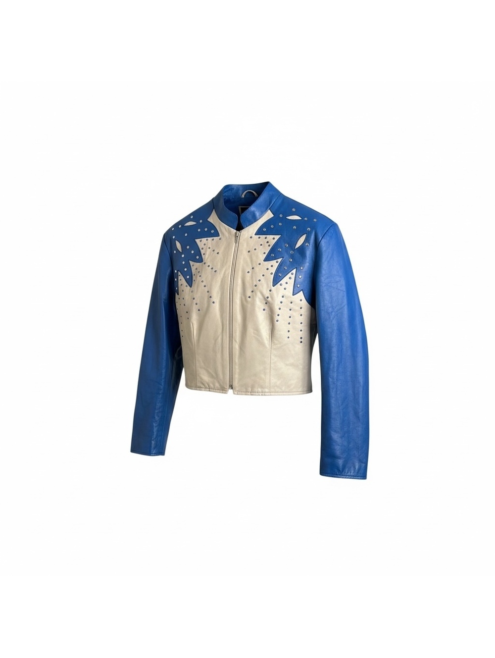 Vintage Blue & Silver Studded Western Jacket